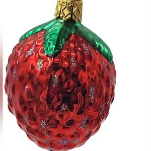 Vintage Strawberry Christmas Ornament Inge-Glas Old World Germany Fruit Decor